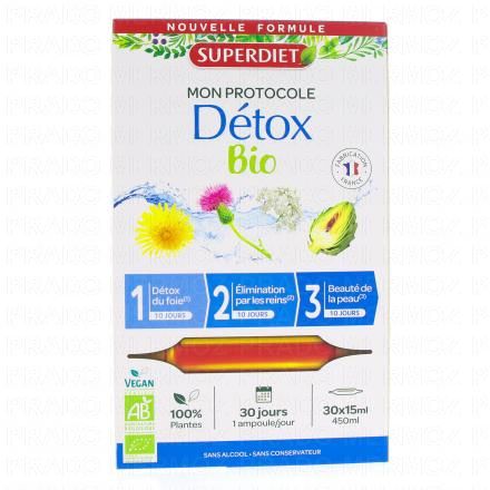 SUPERDIET Protocole d&eacute;tox 3 phases de 10 jours 30 ampoules de 15ml