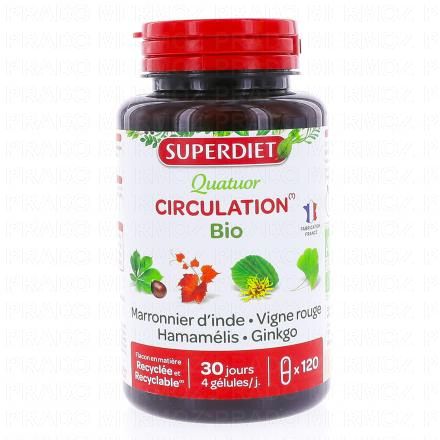SUPERDIET Quatuor Bio Circulation Pot (120 g&eacute;lules)