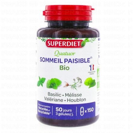 SUPERDIET Quatuor Sommeil Paisible Bio 150 g&eacute;lules