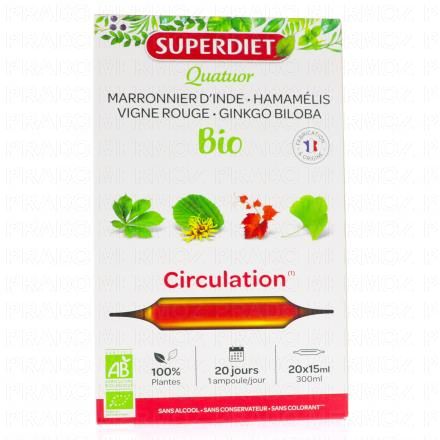 SUPERDIET Quatuor circulation (bo&icirc;te de 20 ampoules)