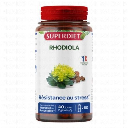 SUPERDIET Rhodiola R&eacute;sistance au stress x80 G&eacute;lules