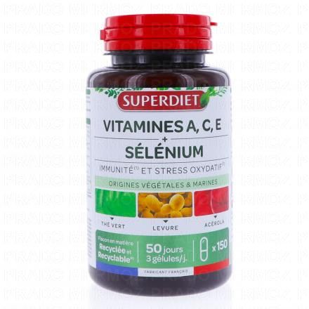 SUPERDIET Vitamines A, C, E S&eacute;l&eacute;nium 150 g&eacute;lules