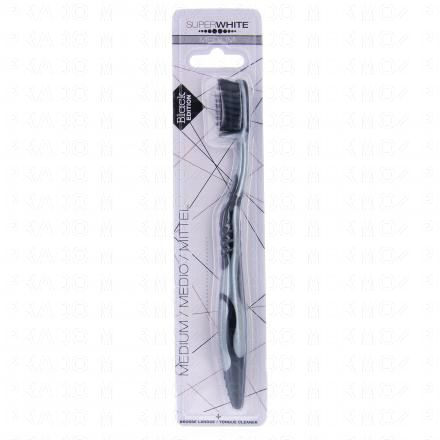 SUPERWHITE Brosse &agrave; dents Black Edition (medium)