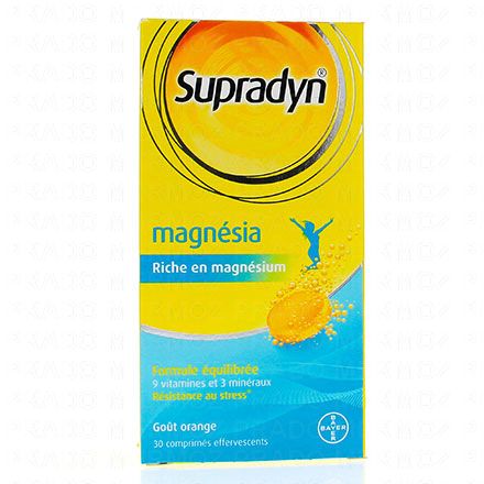 SUPRADYN Magn&eacute;sia effervescents boite de 30 comprim&eacute;s