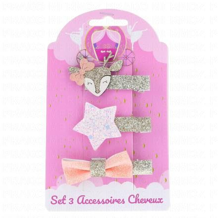 STELLA GREEN Set 3 Barettes Cheveux