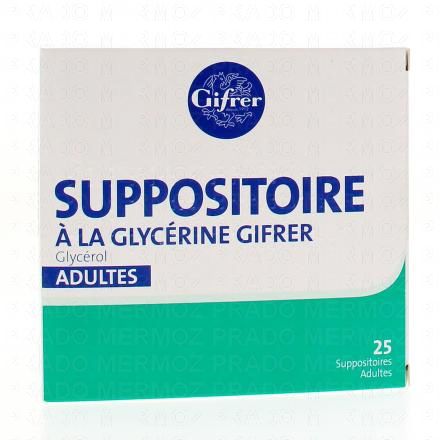 SUPPOSITOIRES à la GLYCERINE Adultes GIFRER (boîte de 25 suppositoires)