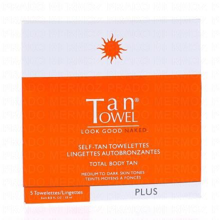 TAN TOWEL Lingettes auto-bronzantes (5 lingettes corps plus)