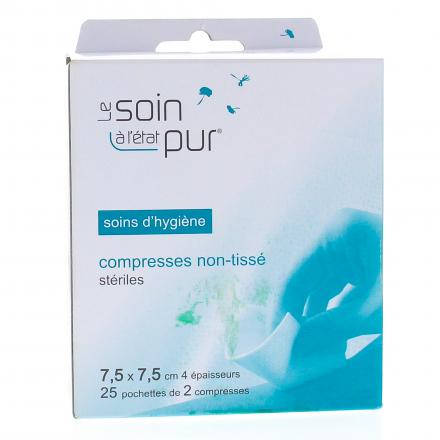TETRA compresses non-tissées stériles 7.5X7.5 CM x25