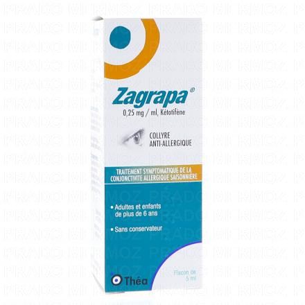 THEA Zagrapa 0,25mg Collyre anti allergique 5ml