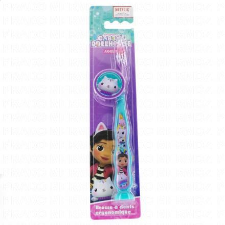 TINOKOU Brosse &agrave; dent ergonomique avec capuchon (gabby's dollhouse)