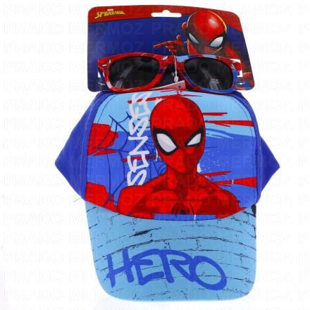 TINOKOU Lunettes de soleil et Casquette (spider-man taille 53)