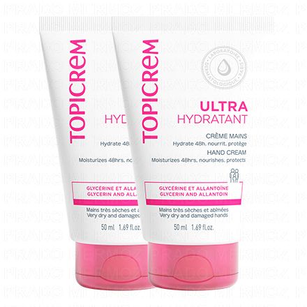 TOPICREM Ultra-Hydratant- Cr&egrave;me main hydratante 50ml (lot de 2)
