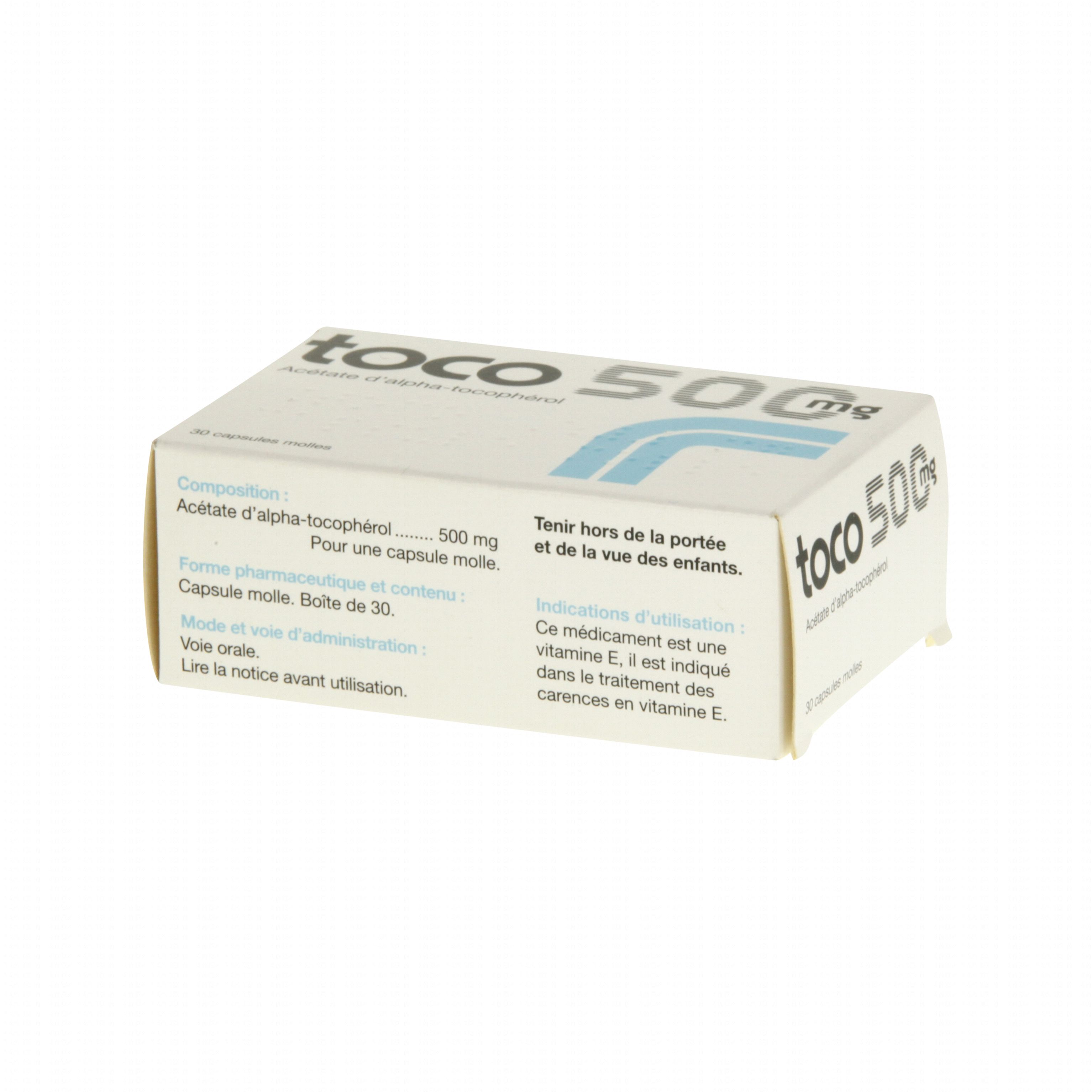 Toco 500 mg capsule - Carence en vitamine E - Alpha Tocophérol