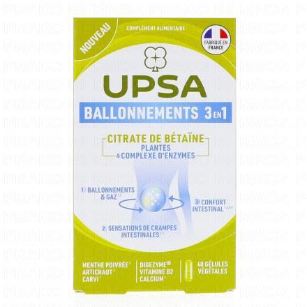 UPSA Ballonnements 3en1 x40 g&eacute;lules