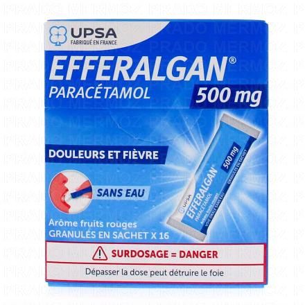 EFFERALGAN 500mg fruits rouges x16 sachets de granules UPSA