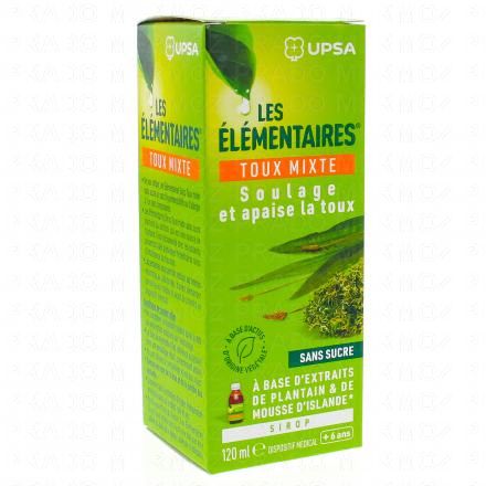 UPSA Les élémentaires Sirop Toux mixte sans sucre 120ml