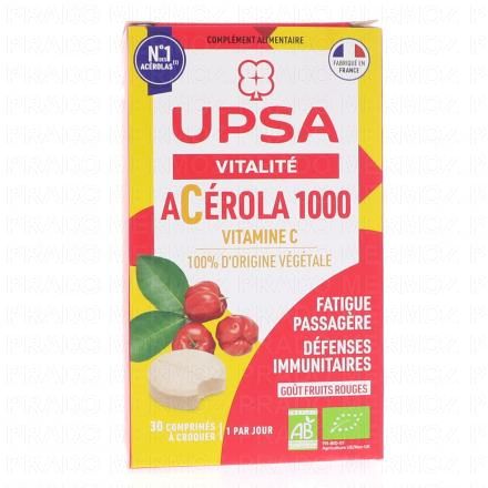 UPSA Vitalit&eacute; Ac&eacute;rola 1000 bio x30 comprim&eacute;s &agrave; croquer (unit&eacute;)