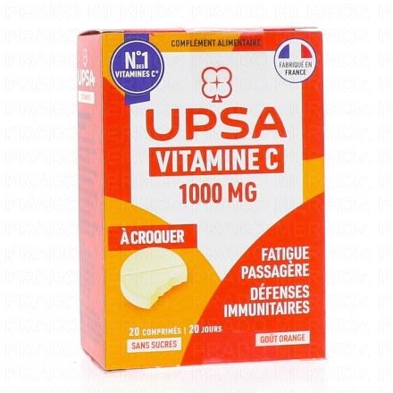 UPSA Vitalit&eacute; Vitamine C 1000mg &agrave; croquer (20 comprim&eacute;s)