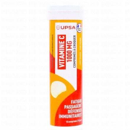 UPSA Vitalit&eacute; Vitamine C 1000mg &agrave; croquer (tube de 15 comprim&eacute;s)