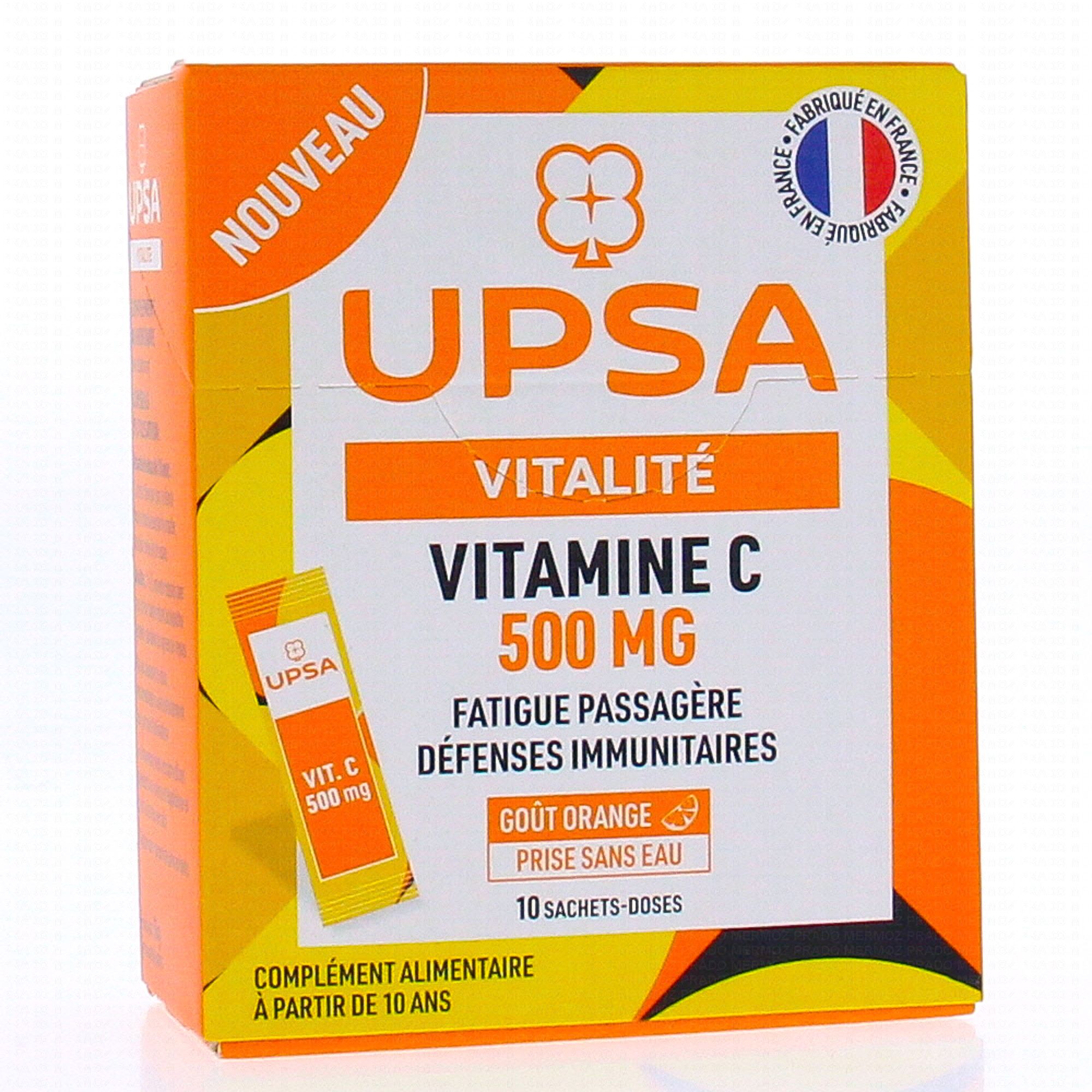 UPSA Vitalité vitamine C 500mg x10 sachets doses Pharmacie Prado Mermoz