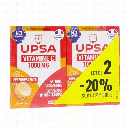 UPSA Vitamine C 1000mg effervescent (2x20 comprim&eacute;s)