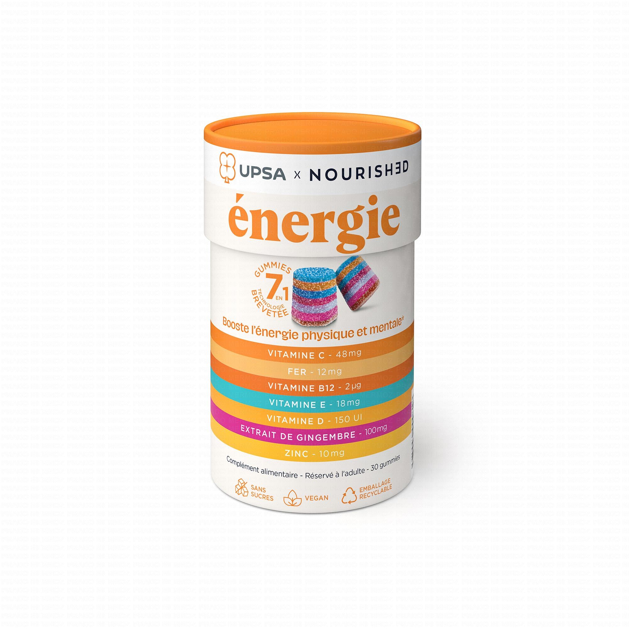 UPSA x Nourished Gummies 7 en 1 Energie 30 gummies Pharmacie Prado Mermoz