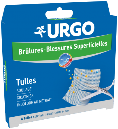 URGO Brûlures blessures superficielles (boîte de 4 - 8x8xm)