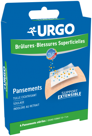 URGO Brûlures blessures superficielles (grand format boîte de 4)