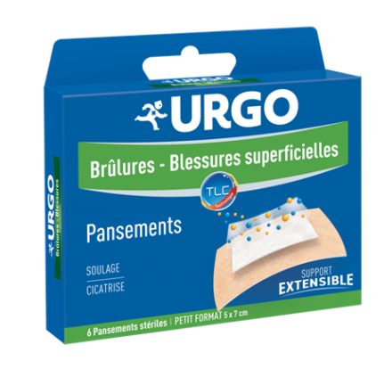URGO Brûlures blessures superficielles (petit format boîte de 6)