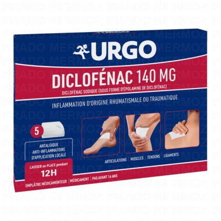 URGO Diclof&eacute;nac 140mg (x5 empl&acirc;tres)