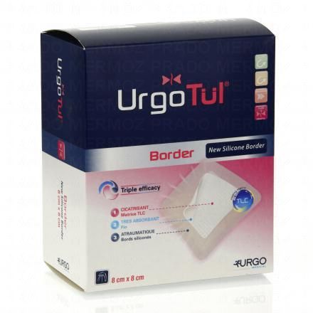 URGO Urgotul border 8 X 8cm (compresse 4,5 X 4,5cm)
