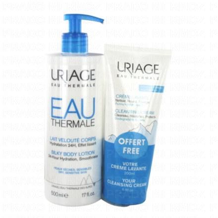 URIAGE Eau thermale - Lait velout&eacute; corps (lait 500ml + cr&egrave;me lavante 200ml offerte)