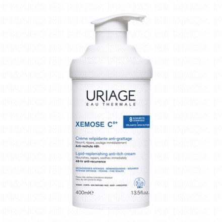 URIAGE Xémose C8+ crème relipidante anti-grattage (flacon pompe 400ml)