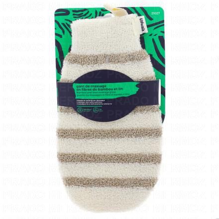 USHUAIA Gant de massage en bambou et lin
