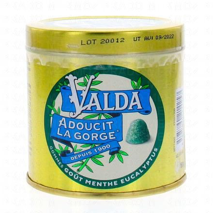 VALDA gommes goût menthe eucalyptus avec sucre (boîte de 160g)