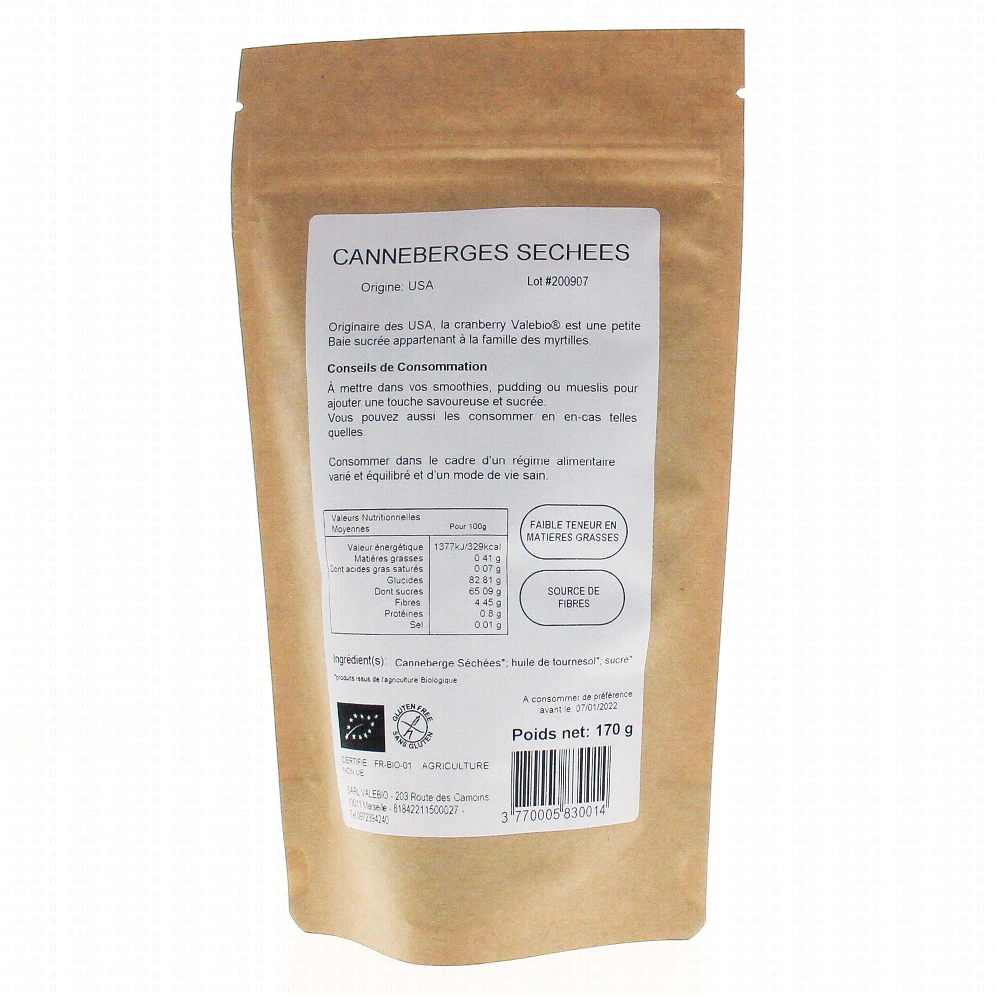 VALEBIO Super fruits cranberry sachet 170g Pharmacie Prado Mermoz