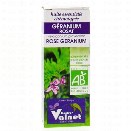 DOCTEUR VALNET Huile essentielle de g&eacute;ranium rosat bio flacon 10ml