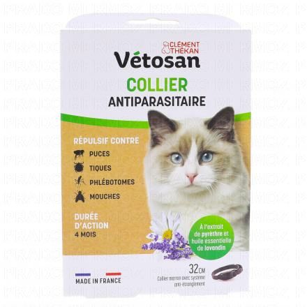 CLEMENT THEKAN V&eacute;tosan - Collier R&eacute;pulsif pour chat 32cm