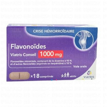 VIATRIS Flavono&iuml;des 1000mg - Crise h&eacute;morro&iuml;daire boite de 18 comprim&eacute;s