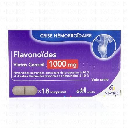 VIATRIS Flavonoïdes 1000mg - Crise hémorroïdaire boite de 18 comprimés