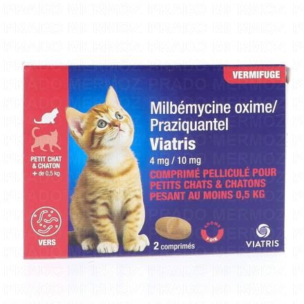 VIATRIS Milbemycine Praziquantel Vermifuge petits chat et chaton x2 comprim&eacute;s