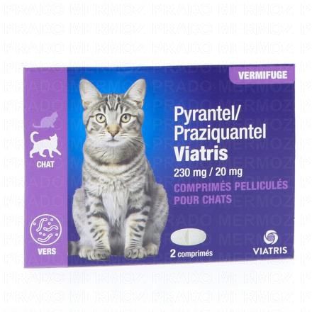 VIATRIS Pyrantel + Praziquantel Vermifuge Chat x2 comprimés