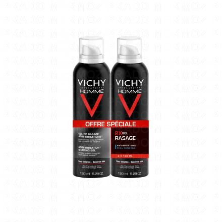 VICHY Homme gel de rasage anti-irritations (lot de 2 a&eacute;rosols x 150ml)