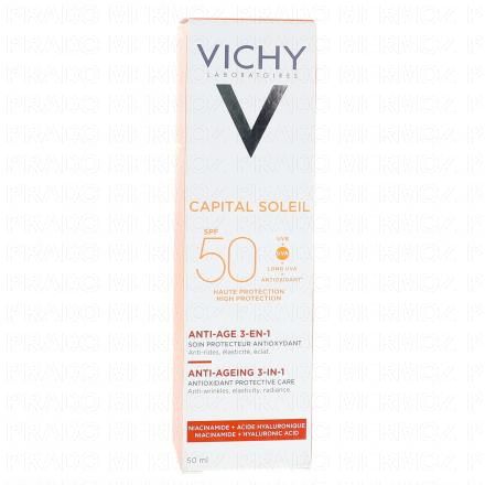 VICHY Capital Soleil - Soin anti-&acirc;ge 3-en-1 SPF50 tube 50ml