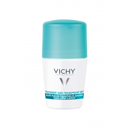 VICHY D&eacute;odorant traitement anti-transpirant 48h anti-traces blanches & jaunes (roll'on 50ml)