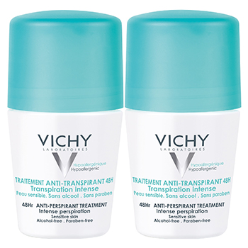 VICHY D&eacute;odorant traitement anti-transpirant 48h transpiration intense (lot de 2 x 50ml)