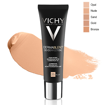 VICHY Dermablend 3D fond de teint resurfa&ccedil;ant actif correcteur 16h teinte n&deg;25 Nude