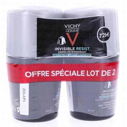 VICHY Homme Dermo-d&eacute;transpirant Invisible Protect 72h anti-taches anti-irritations (lot de 2 x 50ml)