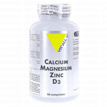 VIT'ALL+ Calcium, Magn&eacute;sium, Zinc, D3 90 comprim&eacute;s