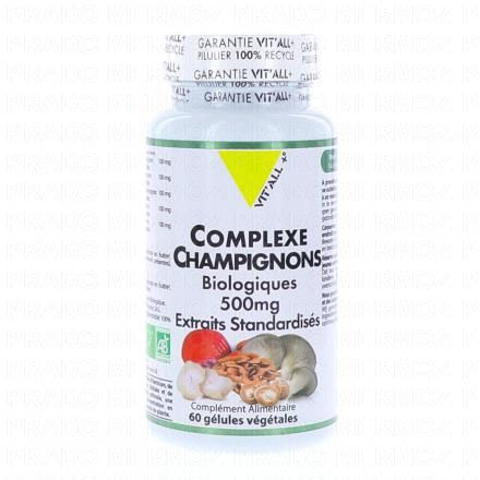VIT'ALL+ Complexe champignons 500mg bio x60 g&eacute;lules